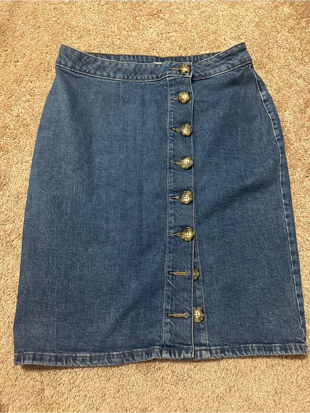 Maurices Blue Denim Button-Front Pencil Skirt